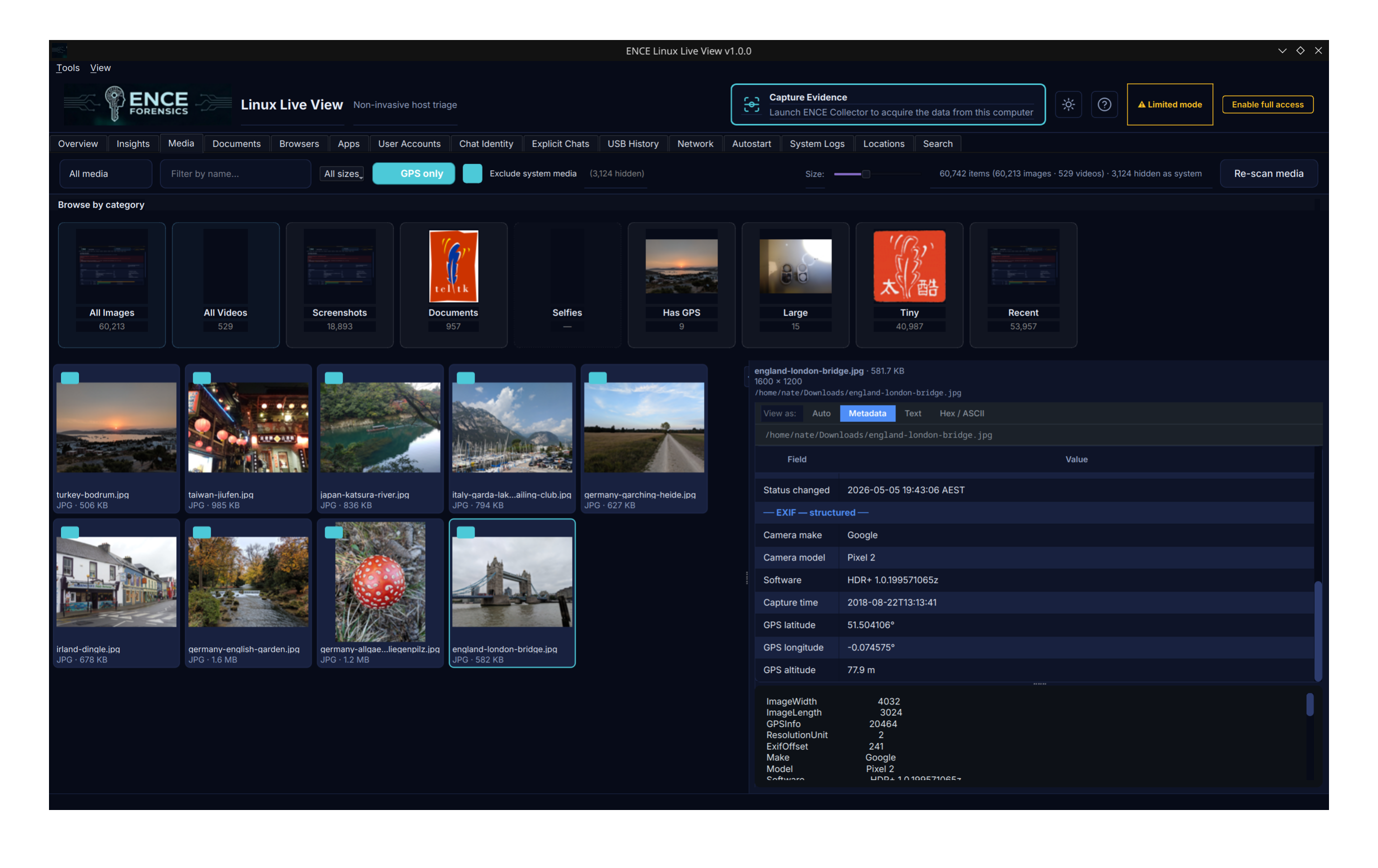 ENCE Live View - Browser Artefacts